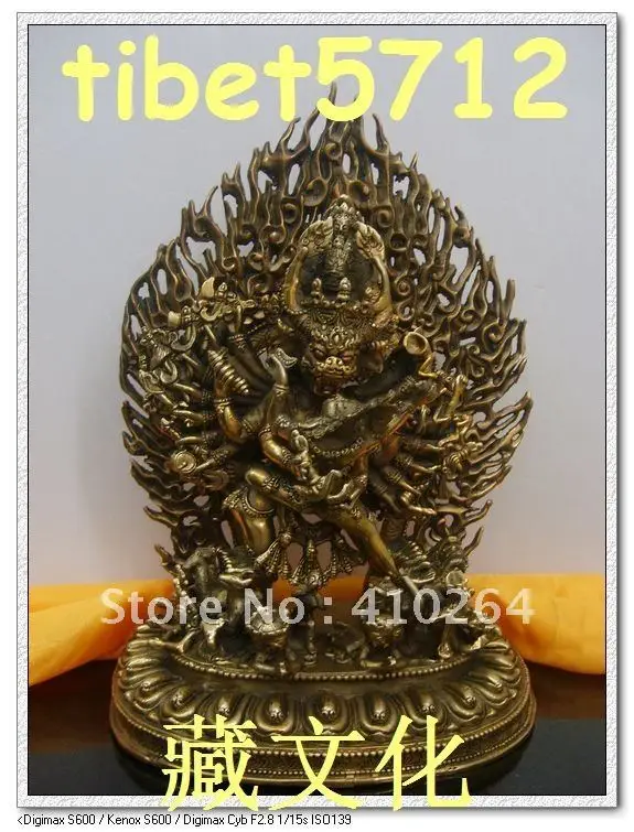 

Tibet Buddhism bronze coated Silver Yamantaka Yab-Yum Buddha Statue