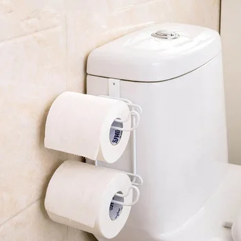 

WIILII 1 Pc Iron Iron 2 Layers Toilet Roll Paper Hooks Shelf Bathroom Hanging Organizer Kitchen Cupboard Door Towel Holder