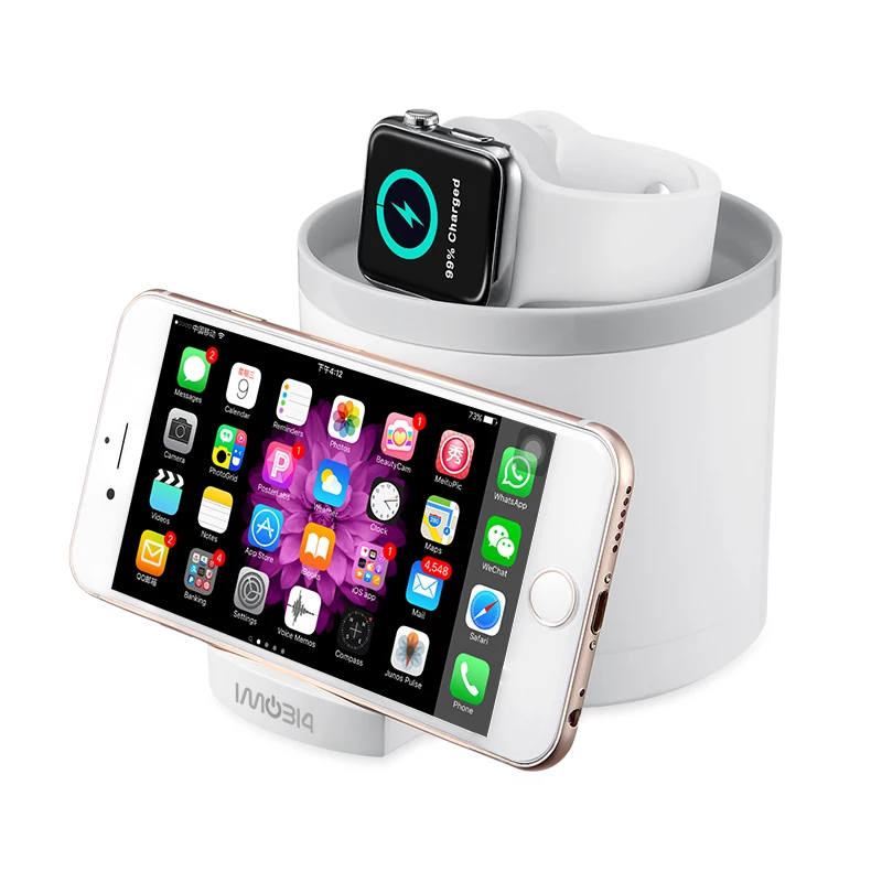 1 قطع الأبيض سطح المكتب منضدة شاحن قفص الاتهام ل appleWatch ووتش شحن الهاتف المحمول عمود شحن الهاتف الذكي شحن مجاني