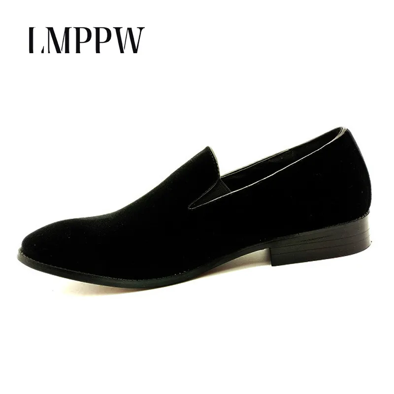 

New 2018 Velvet Men Loafers Luxury Brand Shoes Slip on Pointed Toe Party Wedding Shoes Fashion Men Loafers Black Green Wine Red