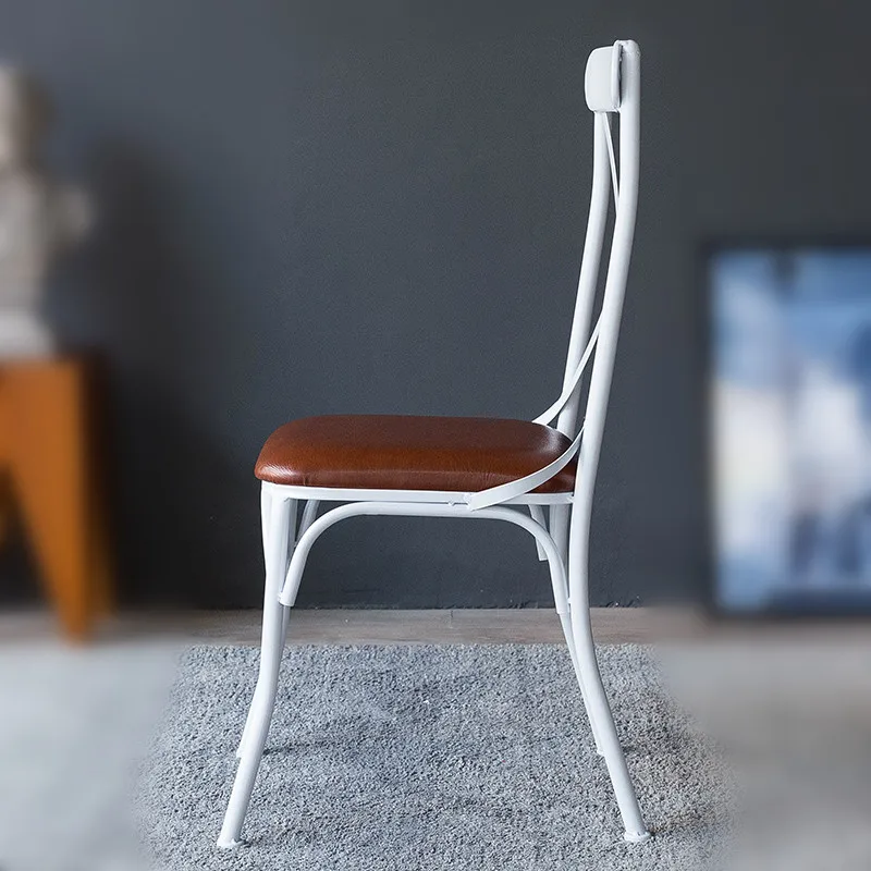 INDUSTRIAL RETRO RUSTIC URBAN FRENCH BISTRO STYLE METAL DINING CHAIR SEAT CROSS BACK CAEF RESTAURANT DINING ROOM FURNITURE