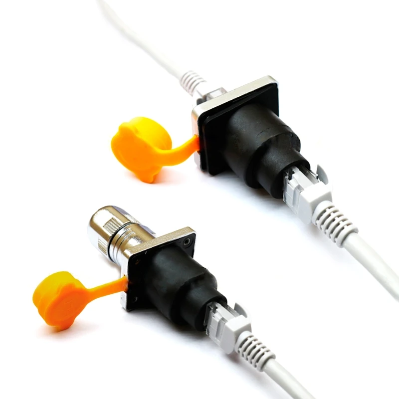 

RJ45 Waterproof Connector Sockets LED Display Aignal Self-locking Plug Connector