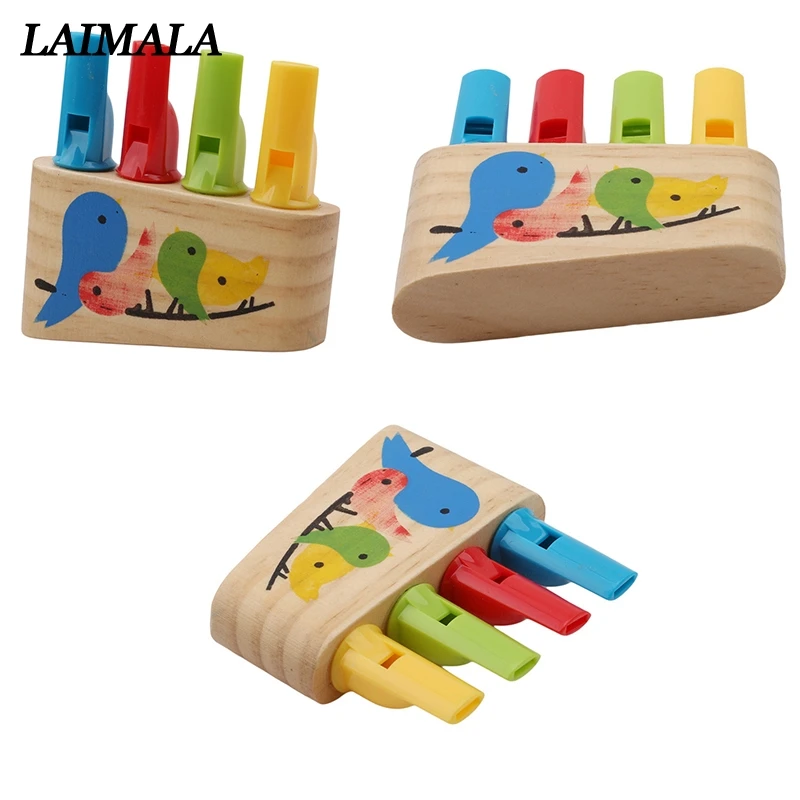 High Quality Baby Wooden Toys Rainbow Panpipe Wood Whistle ...