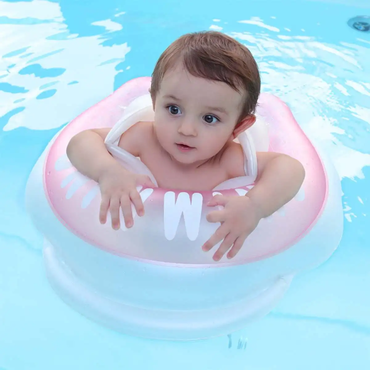 

Baby Float Swimming Ring Double Bucket Kids Inflatable Swim Tube Trainer Pool 6-Airbag Double-layered for 1-4 Years Old Baby