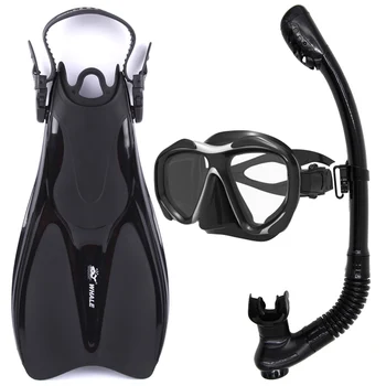 

Whale Diving Water Sports long Diving Flipper Equipment Breathing Tube Scuba Diving Mask Snorkel shoes Diving fins set
