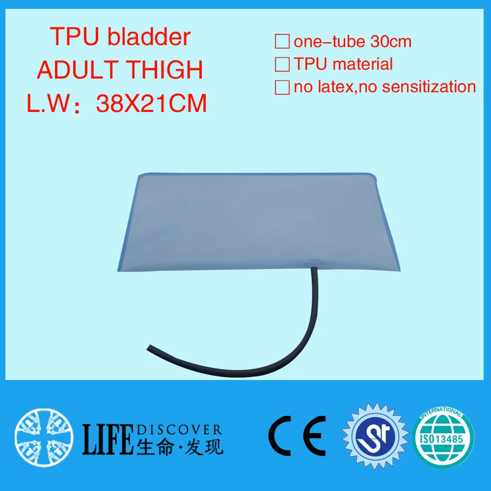 TPU BP cuff bladder for adult thigh size 38*21cm with 30cm length tube
