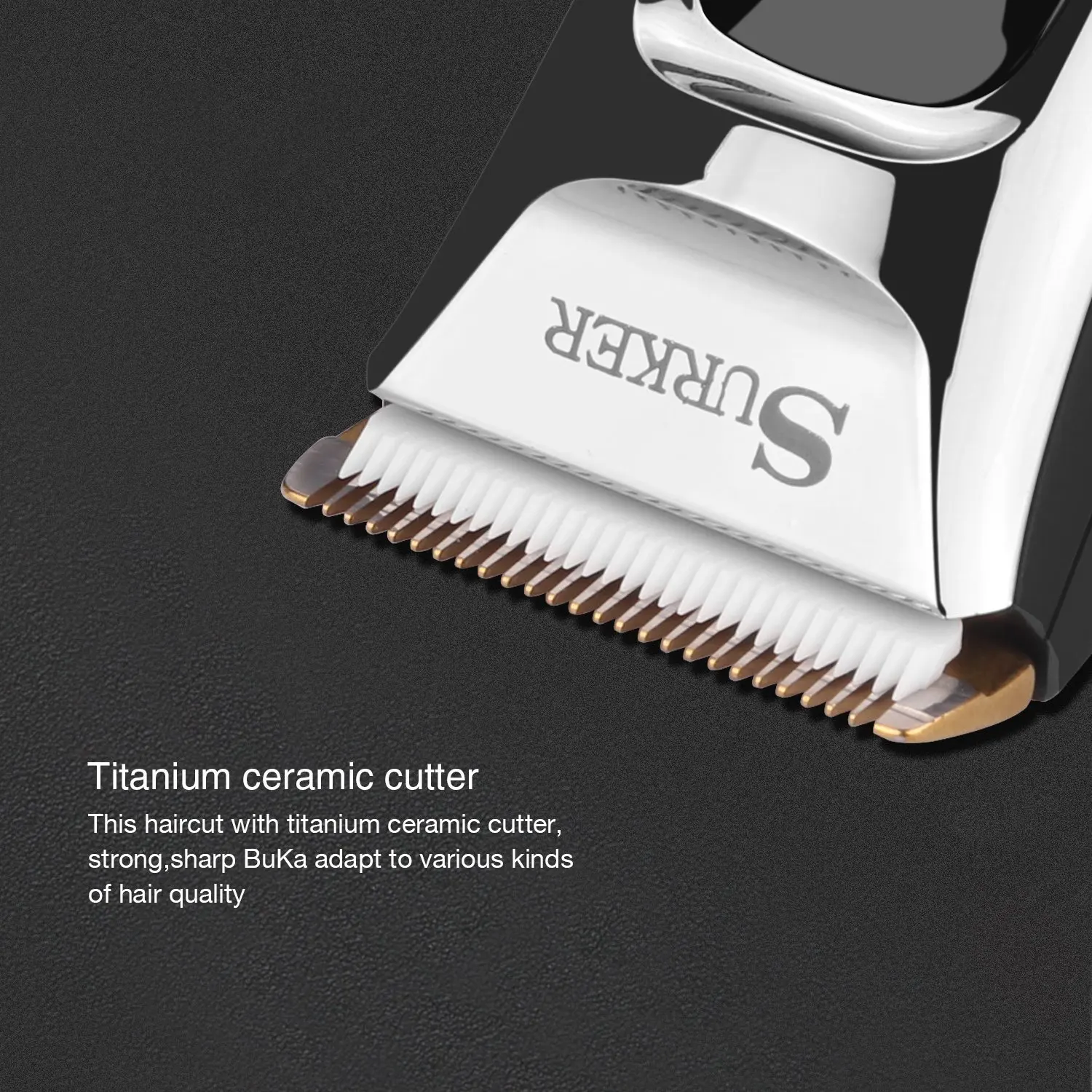 SURKER Rechargeable Hair Clipper Trimmer Beard Shaver Cordless Washable LED Display Ceramic Blade 