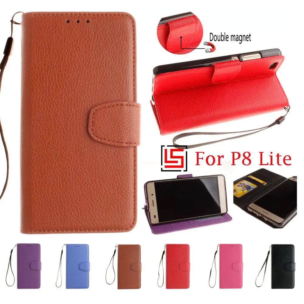 Retro PU Leather Flip Wallet Stand Phone Mobile Cell Case caso Cover For Huawei Huawai Hauwei P8 P 8 Lite ALE-L21 P8Lite Rose | Мобильные