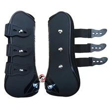 Лошадиные неопреновые сапоги для поврежденного сухожилия, PU оболочка. Защита для прыжков, пара, черный цвет