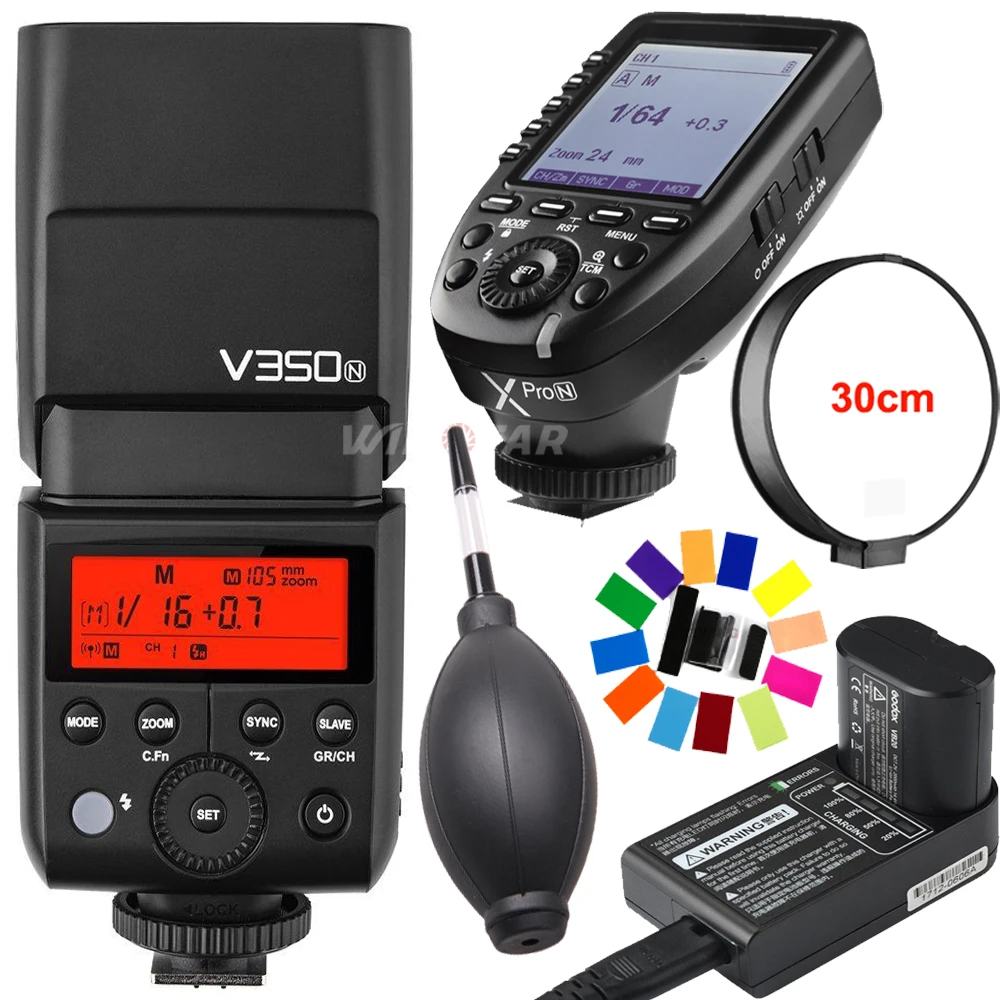 

Godox V350N TTL HSS 1/8000s Li-ion Battery Camera Speedlite Flash+ XPro-N Trigger for Nikon D500 D600 D610 D700 D800 D810 D3100