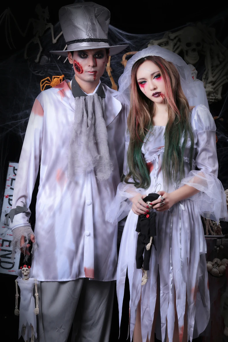 Halloween Cosplay Vampire Couple Uniform Dead Beauty Ghost Bride