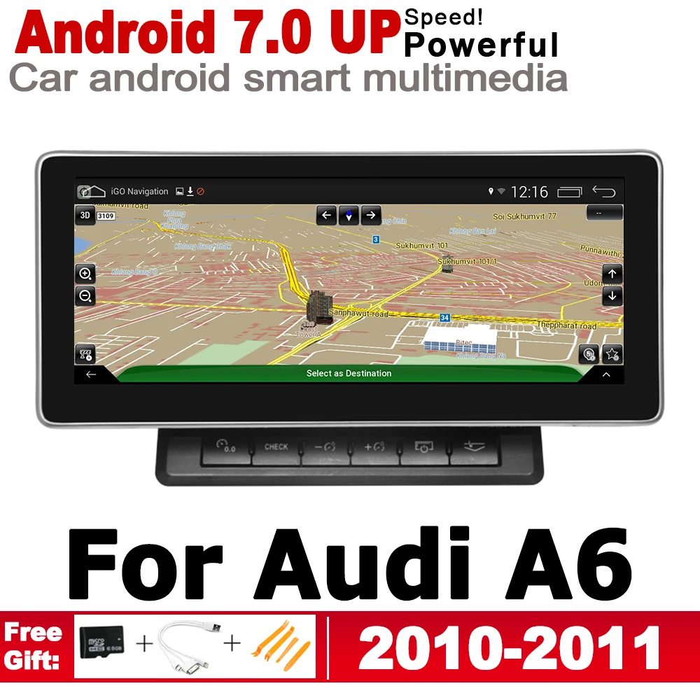 

HD Screen Stereo Android 7.0 up Car GPS Navigation Map For Audi A6 4F 2010~2011 MMI Original Style Multimedia Player Auto Radio