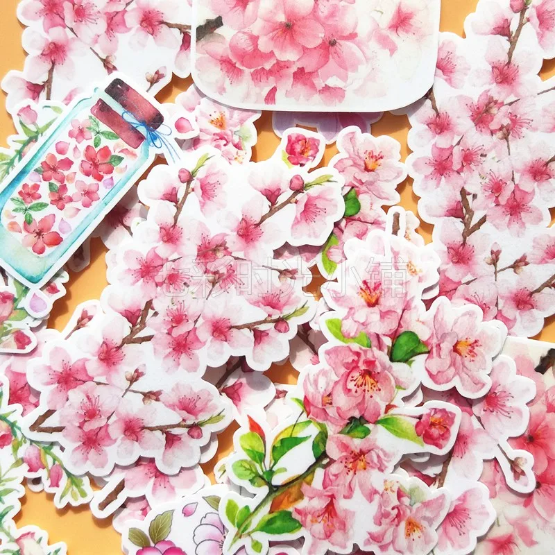 

21pcs/pack The cherry blossom flowers decoration sticker DIY planner scrapbooking diary album sticker escolar