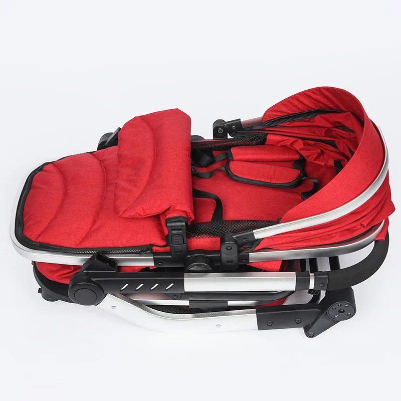 Discount High Landscape Newborn Baby Stroller 3 In 1 with Car Seat Travel System Convertible Pushchair Sleeping Basket Car Safety Seat 6