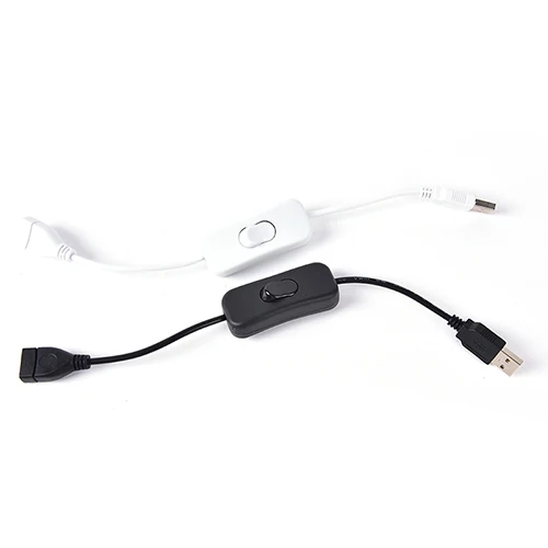 28cm Woopower Copper Material LED Lamp Power Line USB Male to Female Switch ON OFF Toggle