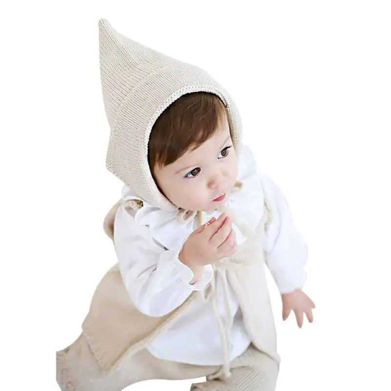 

New fashion design Winter Elf Hat Baby Cap Children Baby Ear Knitting Wool Cap For Boy And Girl