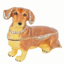 Такса, собака, шкатулка для ювелирных изделий, животное, настольный оловянный орнамент, подарок для любимой собаки, аксессуары для дома, подарки