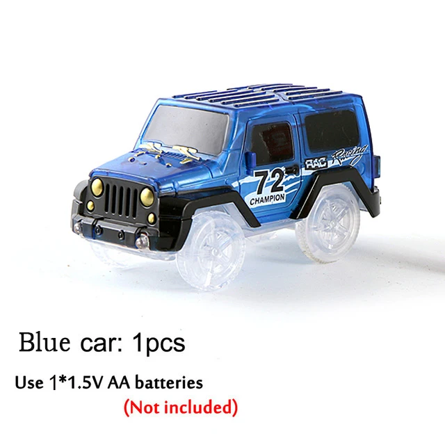 1 blue car Популярный 28 марта карнавал шопинг фестиваль rc трек автомобиль детские игрушки светится в темноте игра в голову детская игрушка для мальчиков и девочек - Цвет: 1 blue car