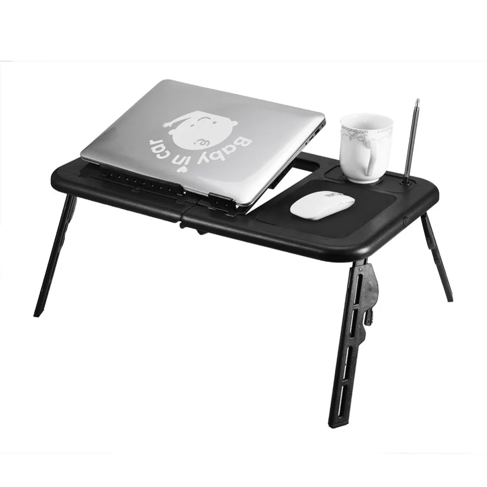 

Adjustable Folding Table Laptop Table Stand Lap Tray Notebook Desk With USB Cooling Fans Stand Tray