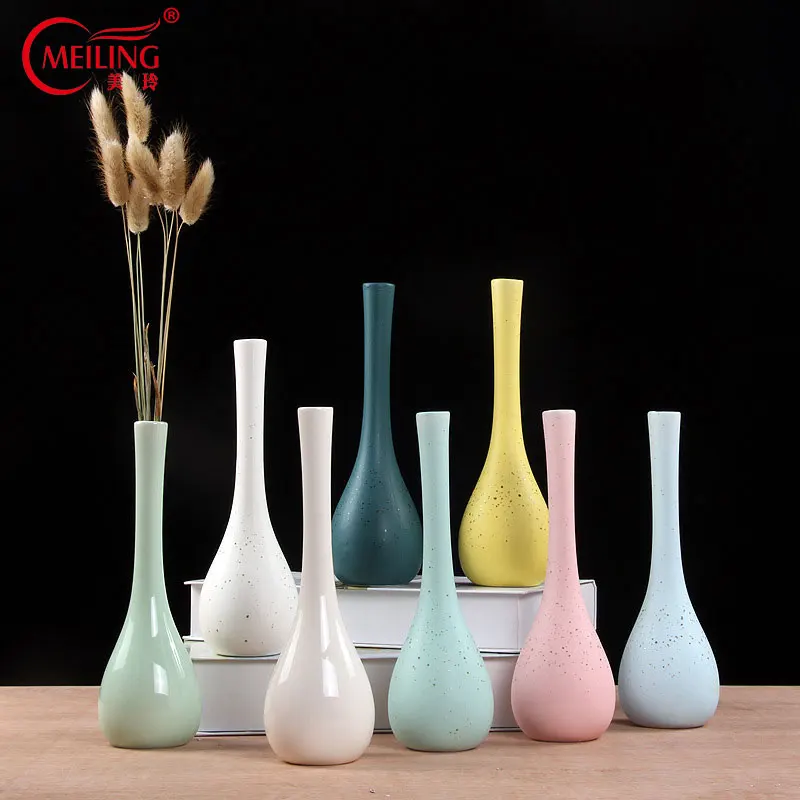 Китайская керамическая ваза для одного цветка, декоративная ваза, горшок для гостиной, Современный домашний декор, аксессуары, фарфоровые высокие вазы