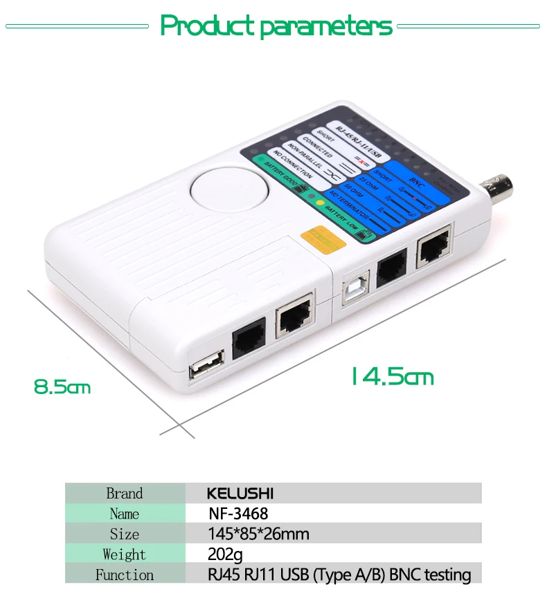 KELUSHI! NF3468 4 в 1 RJ11/RJ45 сетевой локатор с высоким качеством