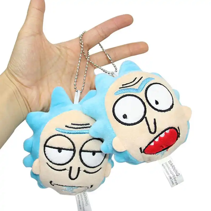 rick and morty plush keychain