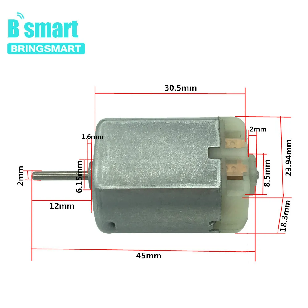 BRINGSMART 12v 12500 об/мин FC-280PC микро двигатель постоянного тока 6-18V маленький двигатель