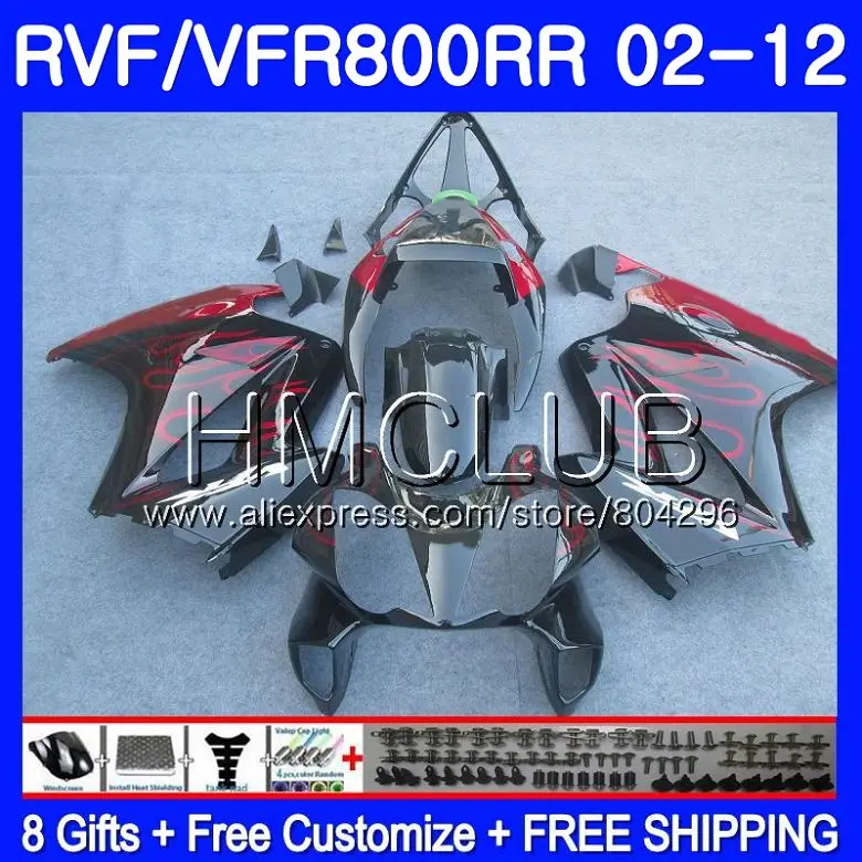 

Interceptor For HONDA VFR800RR 02 08 09 10 11 12 79HM.16 VFR800 RR VFR 800RR 2002 2008 2009 2010 2011 2012 Red flames Fairings