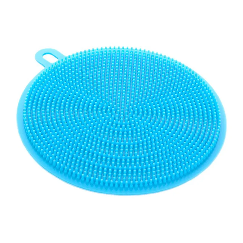 Утолщенная силиконовая тарелка многофункциональная Чистящая Щетка кухонная губка для мытья горшок щетка для мытья чаша Очиститель - Цвет: Blue