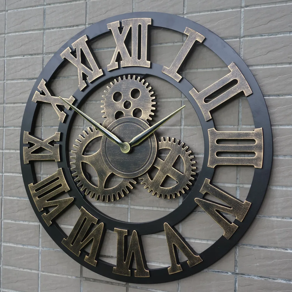 

Silencieux Horloge loft Antiquitй Crйativitй Art pendule salon dйcoration personnalisйe engrenage industriel horloge