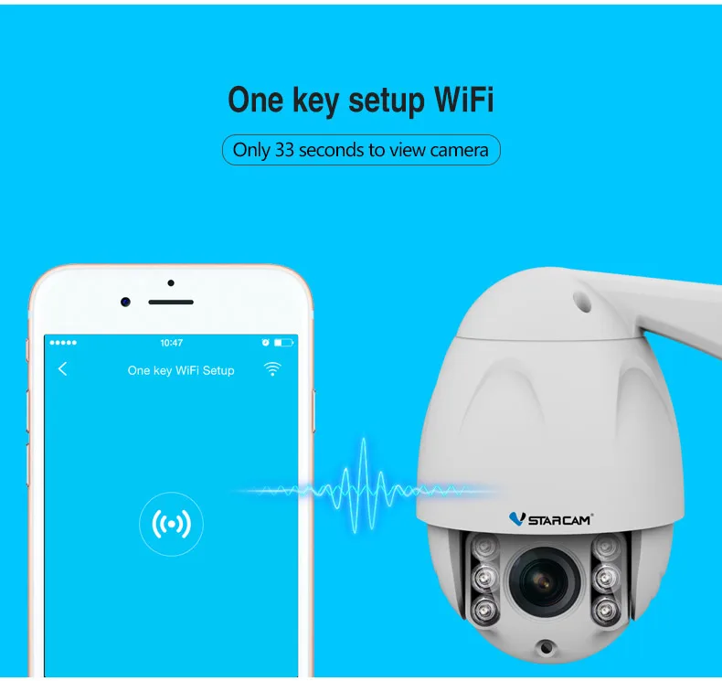 Hot VStarcam C34S X4 Wireless PTZ Dome IP Camera Outdoor 1080P Full HD 4X Zoom CCTV