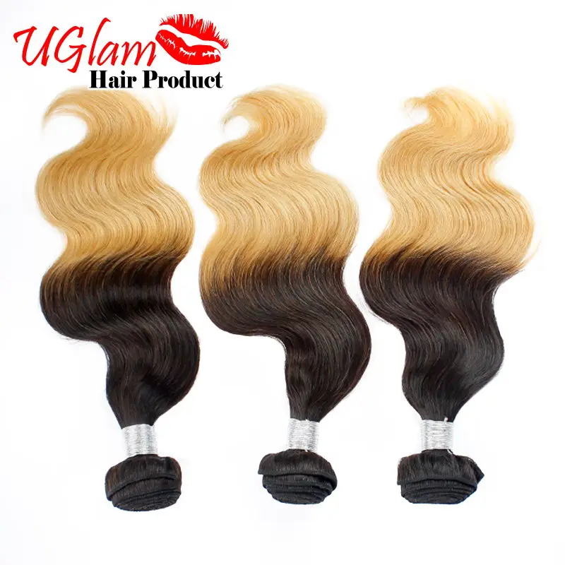 

Free shipping 3pcs ombre body wave hair extensions 1b hair weaves Ms lula hair no tangle no shedding full and thick one donor