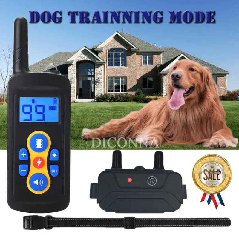 

Dog Shock Pet Training Collar Rechargeable Remote Control Waterproof IP67