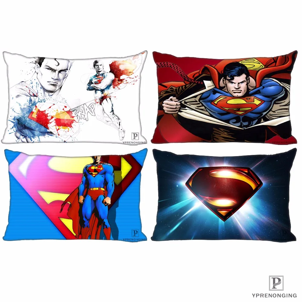 Custom Superman Cartoon Rectangle Pillowcases Zippered Pillow