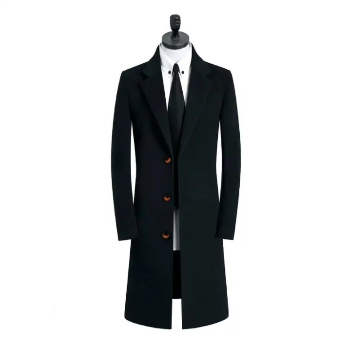 Classic casual woolen coat men trench coats long sleeves overcoat mens cashmere coat casaco masculino england khaki black 9XL Classic casual woolen coat men trench coats long sleeves overcoat mens cashmere coat casaco masculino england khaki black 9XL
