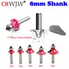 5pcs/set High Quality Roundover Bit with Bearing 8mm shank Dovetail Router Bit Cutter wood working ► Photo 1/4
