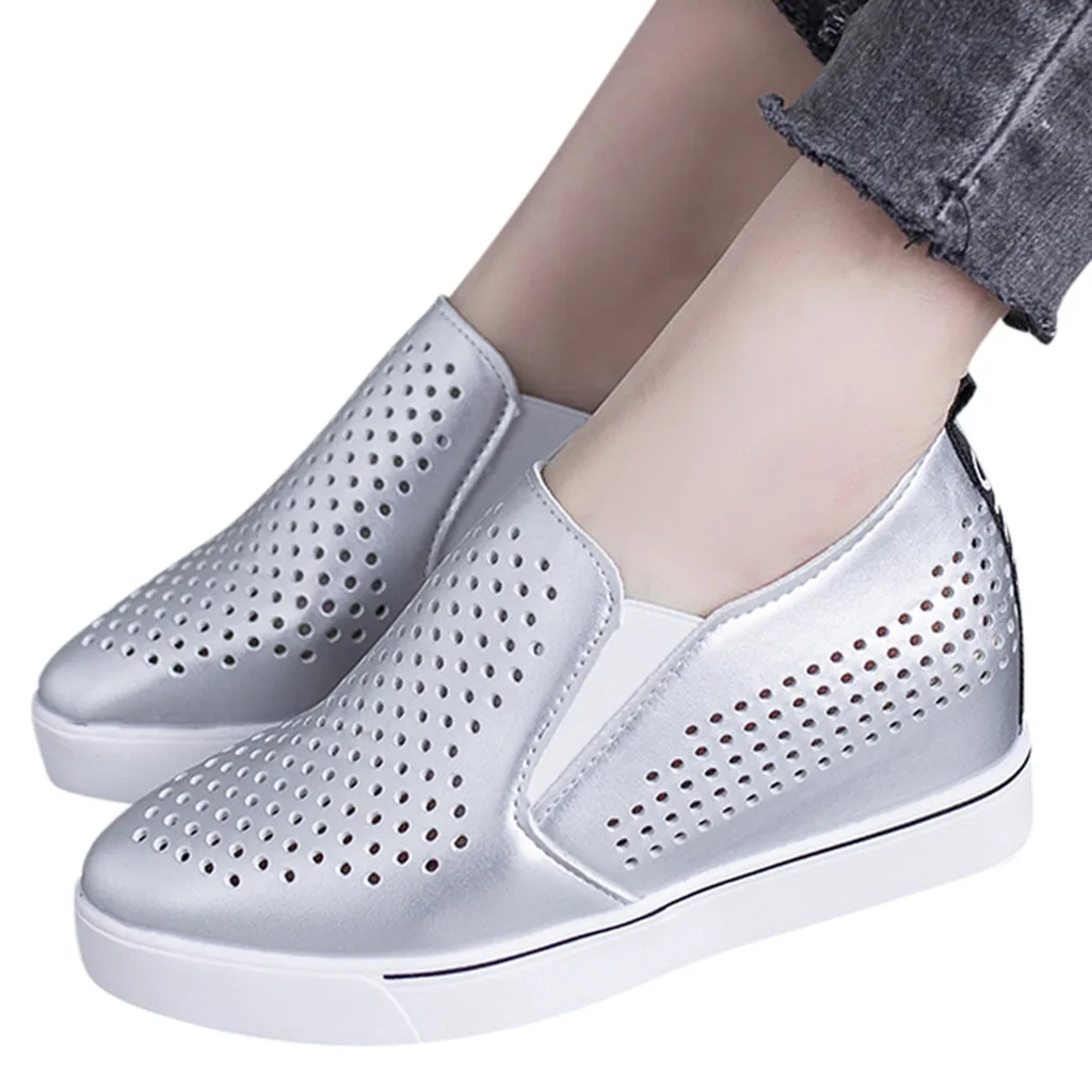 

Lady Fashion Casual Women's Hollow Platform Sports Shoes Running High Breathable Increasing Height Wedge Shoes sneakers women