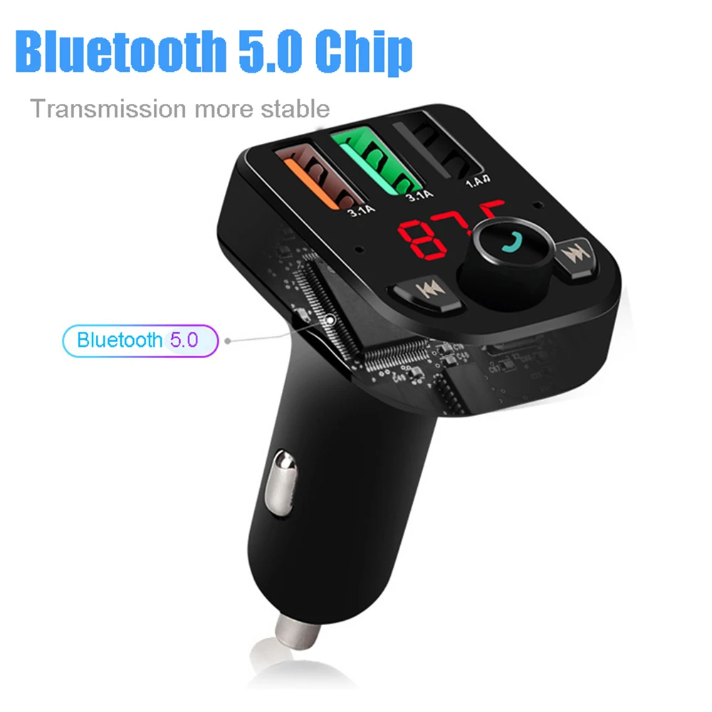 JINSERTA беспроводной Bluetooth fm-передатчик модулятор 3 usb порта зарядное устройство 3.1A Handsfree автомобильный комплект MP3 плеер Поддержка TF USB