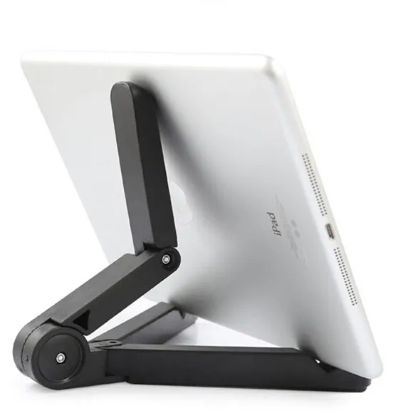 KISSCASE держатель для телефона 360 градусов вращающийся складной для iPhone 7 8 X Tablet PC складной ленивый для iPad для samsung универсальный - Цвет: Black