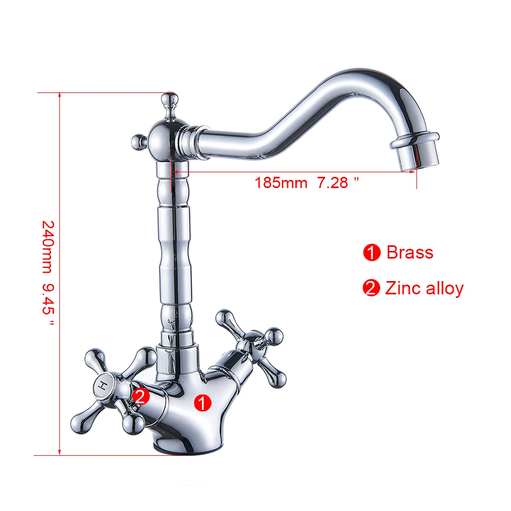 Chrome Brass Kitchen Bathroom Faucet Vessel Sink Basin Wet Bar 360 Swivel Spout Hot & Cold Water Mixer Tap KD1100 Chrome Brass Kitchen Bathroom Faucet Vessel Sink Basin Wet Bar 360 Swivel Spout Hot & Cold Water Mixer Tap KD1100