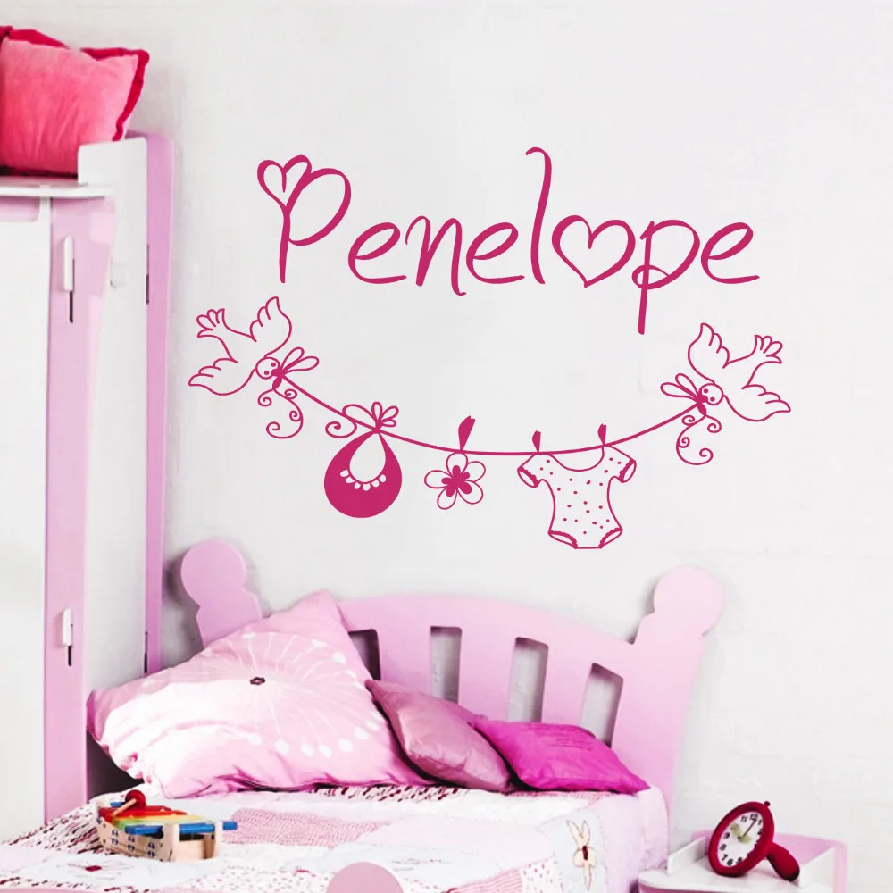 Buy Cute Custom Name Vinyl Wall Decals Birds Baby