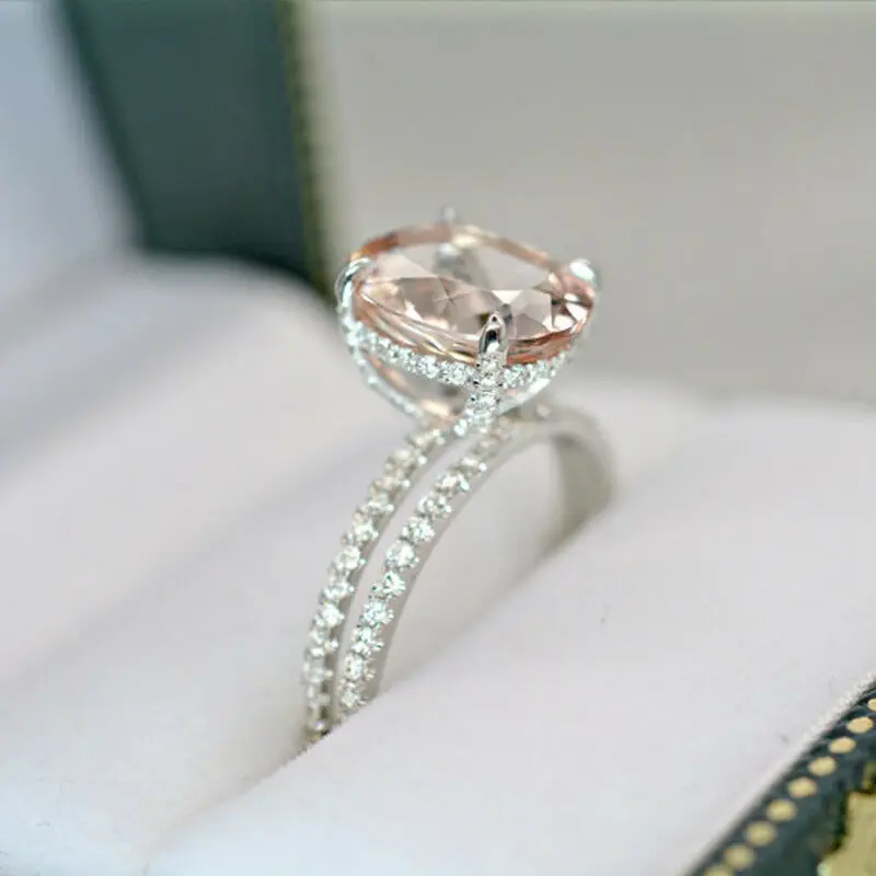 Размер огромный 6-10 ювелирные изделия 2 новое кольцо подарки морганит набор ПК обручальное кольцо