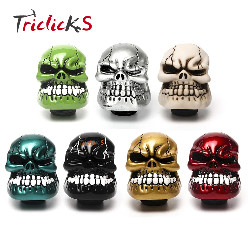 Black Skull Head Style Shift Knob Lever Shifter for Car Truck Manual Stick Gear