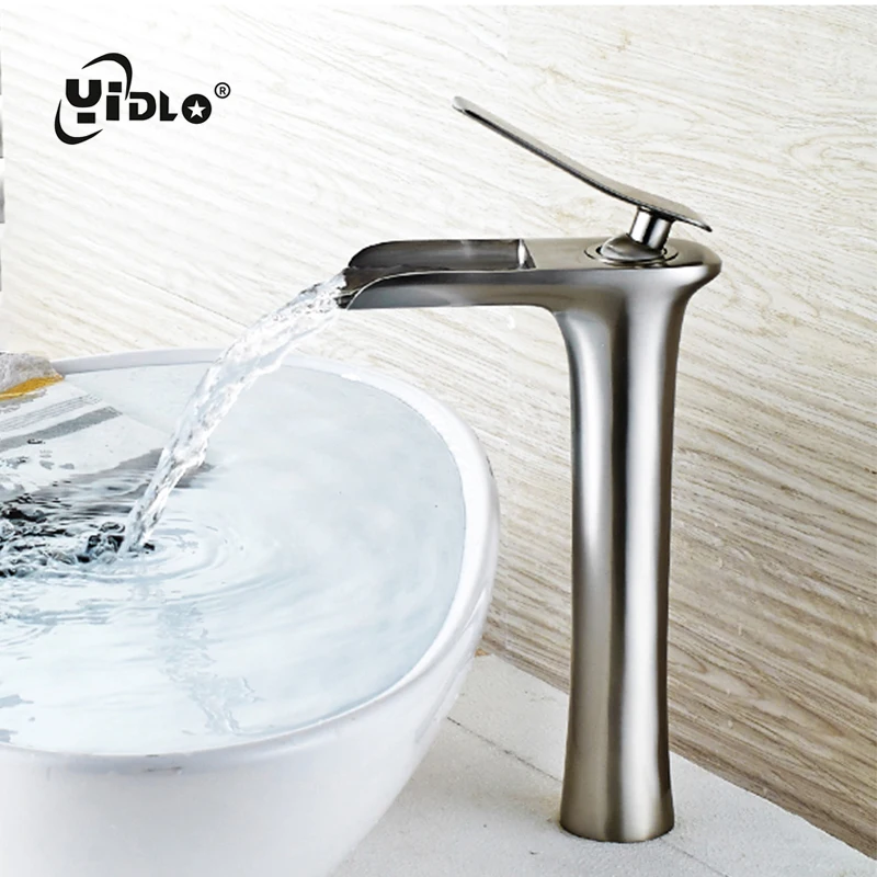 الجملة والتجزئة سطح جبل الشلال الحمام صنبور الغرور أحواض من الزجاج صنبور حوض خلاط المياه الباردة والساخنة الحنفية A17