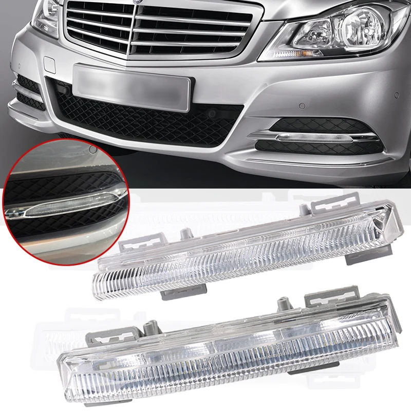 

1 pair Front LED DRL Fog Light Left & Right ABS For Mercedes-Benz W204 W212 C250 C280 C350 E350 A2049068900 A2049069000