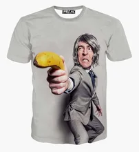 Men’s summer t shirt creative print a banana gun person cartoon t-shirt 3d funny tshirt tops men clothing