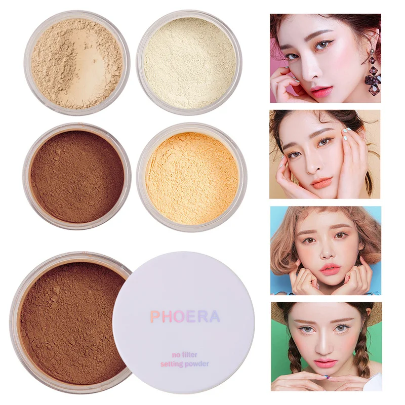 

4 Colors Smooth Loose Powder Makeup Transparent Finishing Powder Waterproof Cosmetic Puff For Face Finish Setting With Puff
