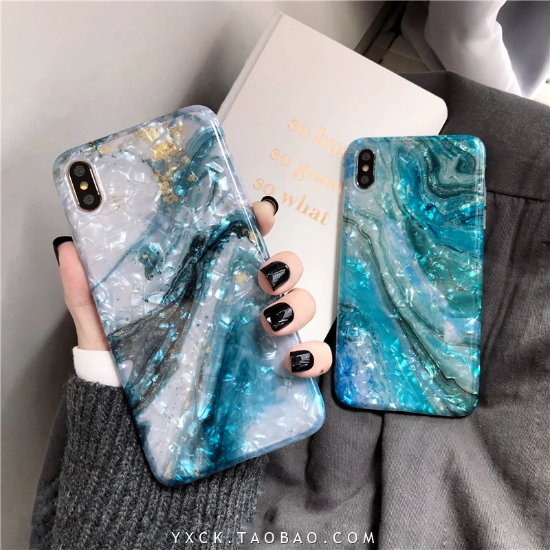 

Glitter Marble Case For iphone 7 XR XS MAX Case Soft TPU Back Cover For iphone 6 6S 7 8 Plus iphone X Shell case Cover Phone Cas