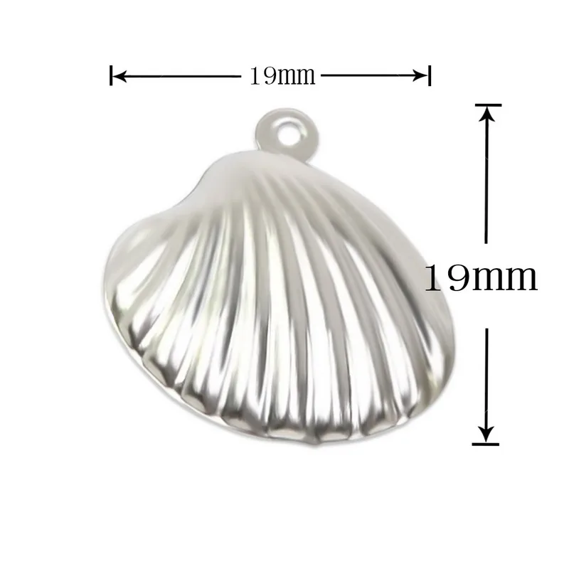 

New Fashion 19x19mm 30pcs/lot Stainless Steel Charm Pendant Hollow Shell shape For Jewelry Making DIY Necklace Bracelet Findings