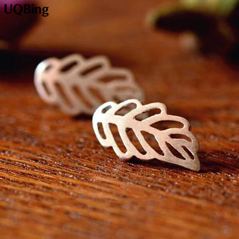 2016 Newest Style Free Shipping Fashion 925 Sterling Silver Leaf Stud Earrings Jewelry Pendientes Brincos | Украшения и